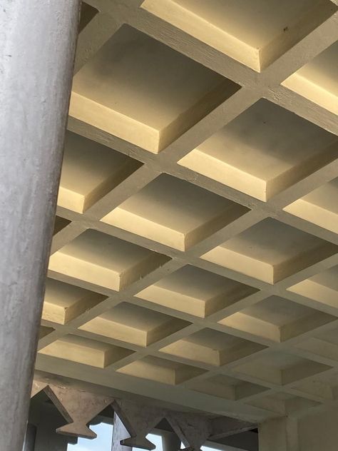 Waffle ceiling🧇 Waffle Ceiling Design, Waffle Ceiling, Open Ceiling, Storage Design, Banquet Hall, Office Storage, Ceiling Design, Home Theater, Waffles