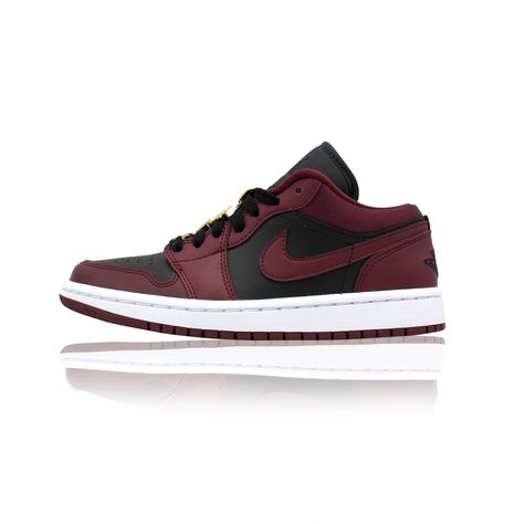 Nike Jordan 1 Low „Beetroot“. The Jordan 1 Low Beetroot features a mix of bordeaux red and black colors. Additionally, there are golden elements tied to to the laces which differentiates this Low from other colorways. If you are more of a Mid type of girl or guy, also check out the Jordan 1 Mid Beetroot! Nike Jordan 1 Low, Nike Jordan 1, Types Of Girls, Air Jordan 1 Low, Jordan 1 Low, Jordan 1 Mid, Air Jordan 1, Nike Jordan, Nike Air Force Sneaker