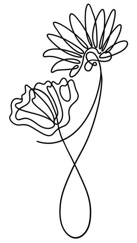 Poppy Line Art, Tattoo Design For Women, Art Mom, Flower Line Art, Aster Flower, Mom And Son, Birth Flower Tattoos, Tattoo Designs For Women, Tattoo Tattoo