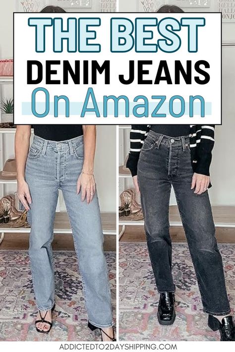 Upgrade your denim collection with our Amazon Fashion Jeans Guide. From finding the best affordable jeans for women to mastering how to style wide leg jeans, our guide offers tips and recommendations for every jean lover. Embrace great fashion and comfort with our top picks. Jeans 2024 Trends Women, What To Wear With Wide Leg Jeans, How To Style Wide Leg Jeans, Jeans Guide, Style Wide Leg Jeans, How To Look Expensive, Affordable Jeans, Mom Jeans Outfit, Flattering Jeans