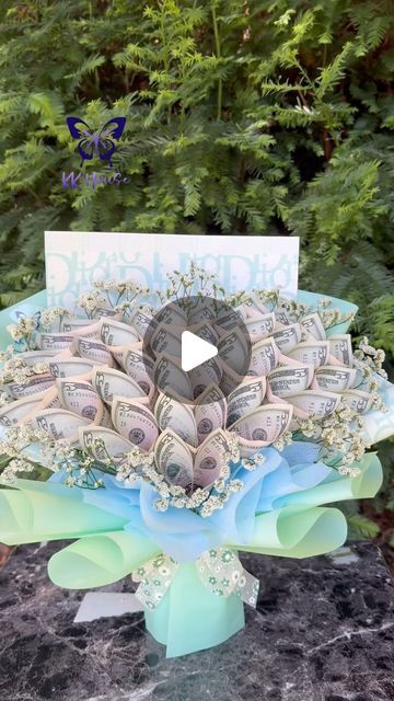 💐Money Flowers and beyond since 2019 on Instagram: "One of my favorites this week!  #kkhouse #moneybouquet #moneybouquetbykkhouse #tutorial #tutorials #handmade #giftideas #explorepage #bouquet #gifts #graduation #sanjose #bayarea #tiffanyblue" Graduation Money Bouquet, Graduation Money Gifts, Money Flowers, Graduation Money, Money Bouquet, Money Gifts, Birthday Money, Graduation Necklace, Balloon Centerpieces