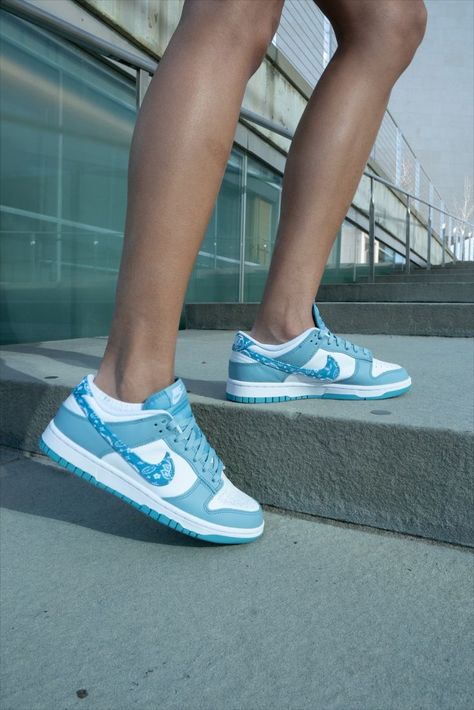 HOW TO STYLE: Nike Dunk Low Paisley Worn Blue; see how I styled this colorway of one of 2022's most popular and sought-after Dunk Lows.  Featuring Spring and Fall-friendly looks.  #pinterestfashion #pintereststyle #dunklow #sneakers #styleinspo #shadetv #fashionoutfits Nike Dunk Low Paisley, Style Nike Dunk Low, Dunk Low Paisley, Best Dunks, Dunks Outfit, Dunk Lows, Pinterest Fashion, Blue Paisley, Nike Dunk Low