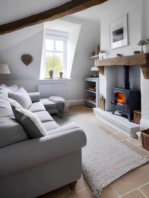 Small Living Room Ideas With Log Burner, Apartment Storage Hacks, Brick Shed, Small Apartment Inspiration, Wood Burning Stoves Living Room, Cozy Apartment Decor, Small Sitting Area, Cottage Vibes, Uk House