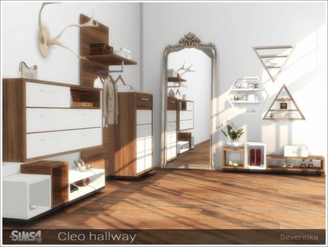 Cleo hallway furniture at Sims by Severinka Die Sims 4, Muebles Sims 4 Cc, Sims Packs, Sims 4 Bedroom, Game Room Family, Casas The Sims 4, Sims House Design, Sims 4 Update, Sims 4 Cc Furniture