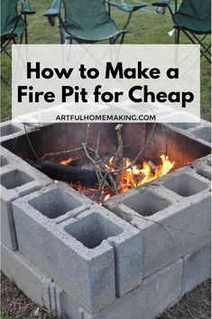 Fire Pit With Cinder Blocks, Outdoor Fire Pit Diy, Diy Fire Pit Cheap, Bbq Ideas Backyard, Backyard Firepit Area, Cheap Fire Pit, Make A Fire Pit, Cinder Block Fire Pit, Make A Fire