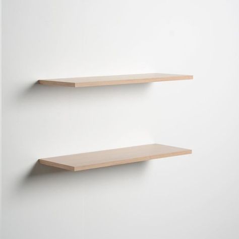 Beige Shelves, Slim Shelf, Shelves Furniture, Oak Floating Shelves, Modern Shelf, Small Bedroom Designs, Pack Light, Wood Floating Shelves, Downstairs Bathroom