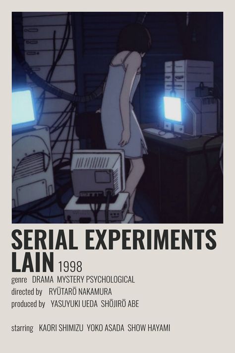 Serial Experiments Lain, Anime Suggestions, Film Posters Minimalist, Film Anime, Animes To Watch, Anime Printables, Good Anime To Watch, Anime Watch, Anime Titles