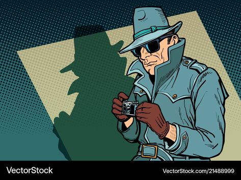 Cartoon Detective, Cartoon Pop Art, Cartoon Pop, Retro Vector Illustration, Pop Art Retro, City Silhouette, Comic Cartoon, Retro Vector, Private Investigator