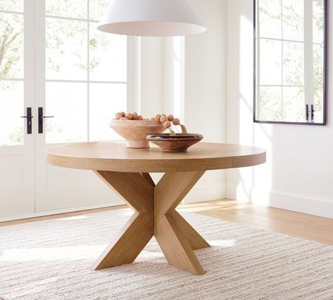 Farmhouse Round Dining Table, Round Extendable Dining Table, Pedestal Tables, Modern Farmhouse Dining Room, Round Dining Room Table, Round Kitchen Table, Modern Farmhouse Dining, Farmhouse Kitchen Tables, Round Dining Room