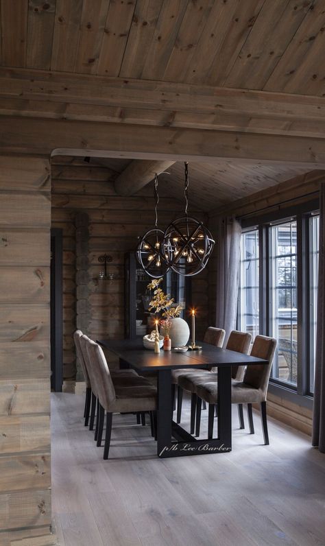 Norwegian Cottage, Modern Chalet, Contemporary Cabin, Exposed Rafters, Cabin Inspiration, Chalet Interior, Chalet Design, Cabin Interiors, Cabin Living