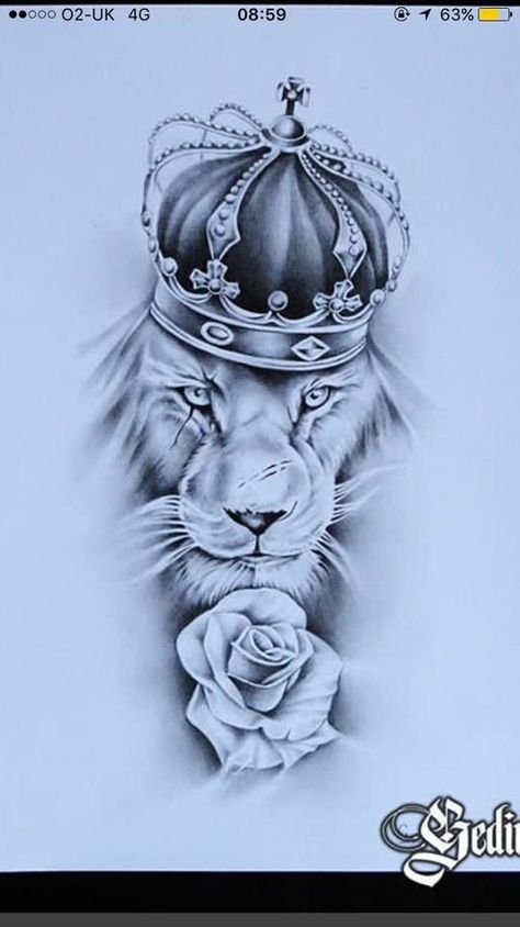 Lion Tattoo Sleeves, Petit Tattoo, Crown Tattoo Design, Lion Head Tattoos, Leo Tattoos, Lion Tattoo Design, Bedroom Decals, Crown Tattoo, Head Tattoos