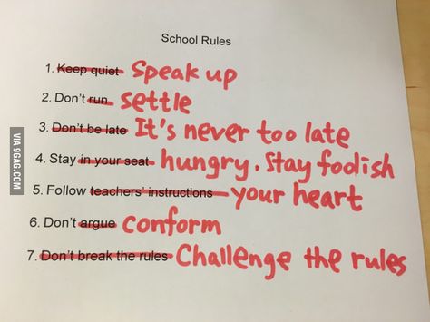 School Rules vs Life Rules Unspoken Rules, Rules Of Life, High School Social Studies, Social Studies Teacher, School Rules, Life Rules, Motivational Quotes For Working Out, True Facts, Faith In Humanity