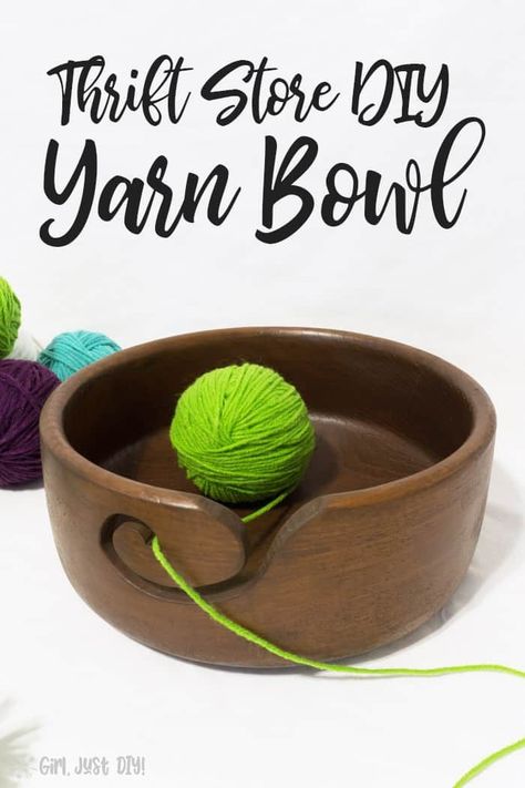 Yarn Bowls are so popular right now.  They can be expensive so make your own DIY Yarn Bowl from a wooden Thrift Store bowl. #diyyarnbowl #yarnbowl #woodworking #thriftstorediy Diy Yarn Bowl, Yarn Bowls Diy, Workshop Building, Fine Woodworking Project, Thrift Store Diy, Yarn Bowls, Diy Bowl, Green Woodworking, Chips Ahoy