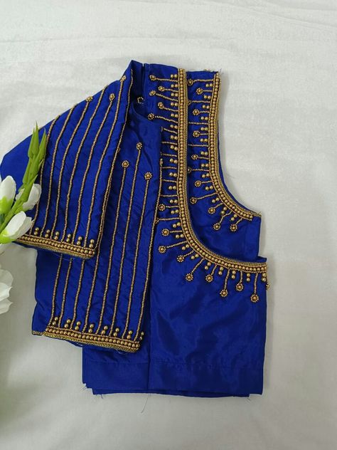 1500 Aari Work Blouse, 1000 Rs Aari Work Design Blouse, Very Simple Aari Work Blouse Design Blue, 1500 Rs Aari Work Blouse Design, Aari Work Blouse Simple Design 1000 Rs, Blue Aari Work Blouse, Peacock Aari Work, Aari Blouse Design, Yellow Blouse Designs