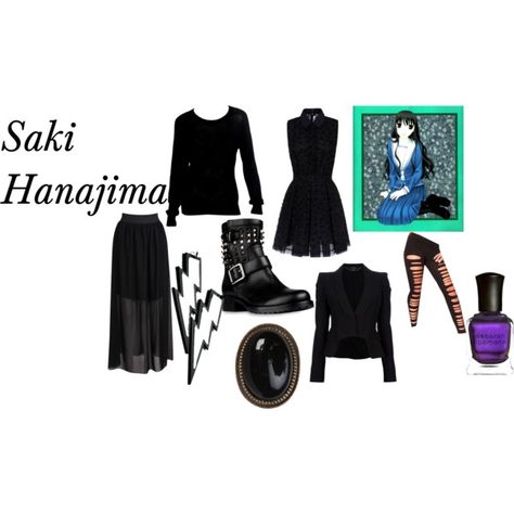 "Saki Hanajima - Fruits Basket" by animedowntherunway on Polyvore Fruits Basket Inspired Outfits, Uotani Fruits Basket, Fruit Basket Akito, Saki Hanajima, Geek Outfits, Outfit Anime, Inspired Clothes, Geek Clothes, Gothic Glam