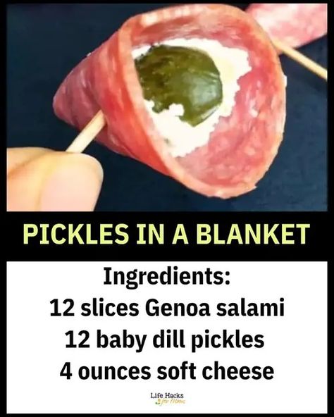 Pickles in a Blanket Appetizer Pickle And Cheese, Pickle Platter, Party Food On A Budget, Inexpensive Snacks, Cheap Party Food, Snack Platters, Pickle Appetizers, Toothpick Appetizers, Genoa Salami