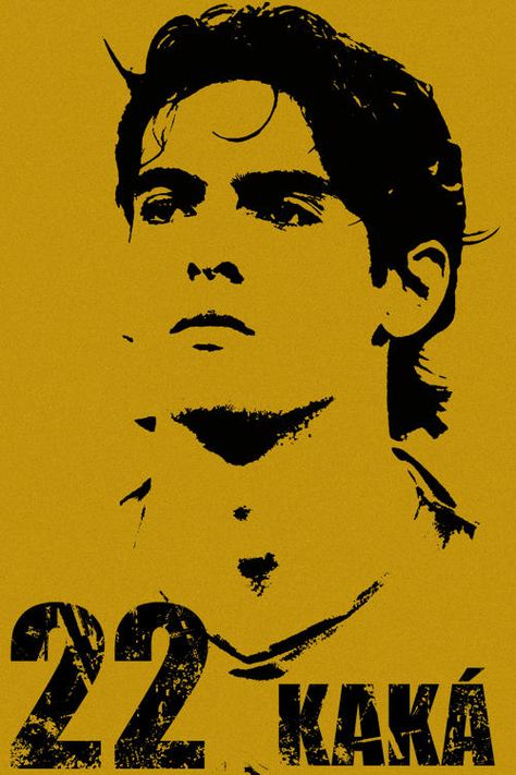 Football Stencil, Kaka Brazil, Micron Pen Art, Soccer Artwork, Ricardo Kaka, Brazil Team, Football Drawing, Soccer Poster, Football Art