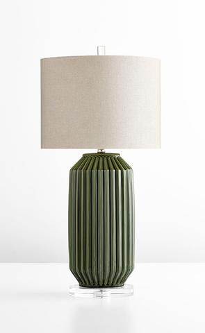 Allison Green, Vibrant Interior Design, Vibrant Interior, Smart Table, Green Table Lamp, Ceramic Lamp Base, Green Lamp, Table Lamps Living Room, Lamp Desk