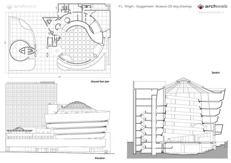 Guggenheim Museum | Frank Lloyd Wright | Archweb 2D Guggenheim Museum Sketch, Museum Site Plan, Guggenheim Museum New York, Museum Plan, Frank Lloyd Wright Architecture, Frank Lloyd Wright Buildings, Museum New York, Museums In Nyc, New York Architecture