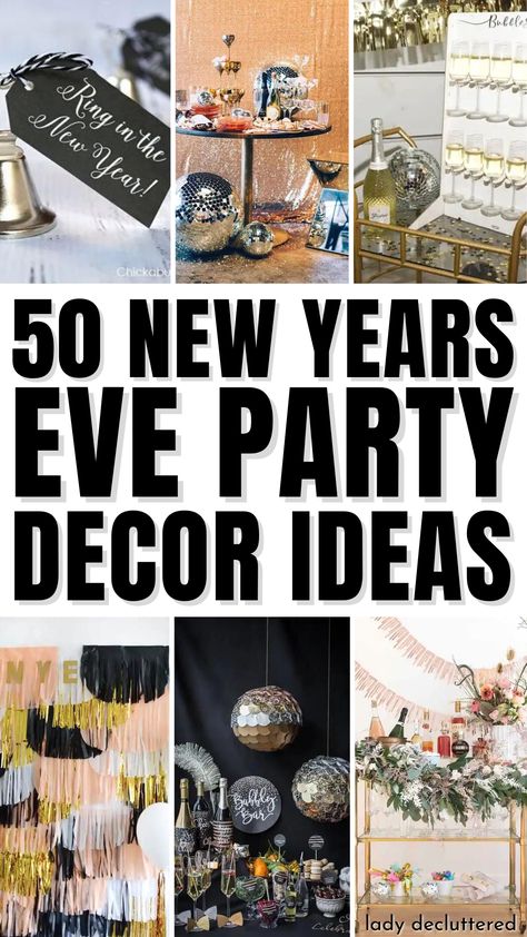 50 New Year's Eve Party Decor Ideas Countdown To New Year, New Years Eve Drinks, New Years Eve Dessert, Outdoor Christmas Party, Nightmare Before Christmas Tattoo, Party Decor Ideas, Bubblegum Balloons, Christmas Party Themes, New Year's Eve Party