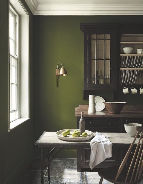 Olive Green Paints, Top Paint Colors, Jewel Beetle, Green Paint Colors, Little Greene Paint, Green Walls, John Singer Sargent, Living Room Green, Green Interiors