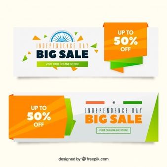 India independence day sale banners with flat design Republic Day Banner, Independence Day Banner, Offer Banner, Email Layout, Online Store Design, Creative Post, Creative Banners, Sign Board Design, India Independence