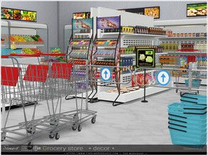 The Sims Resource - Downloads Sims 4 Sets, Lotes The Sims 4, Grocery Store Items, House Pantry, Grocery Supermarket, Sims 4 Clutter, Casas The Sims 4, Sims 4 Downloads, Sims 4 Cc Furniture