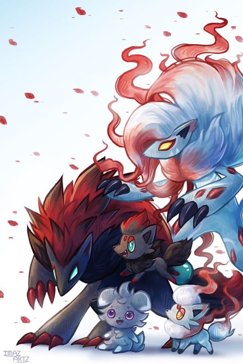 Zorua Pokemon, Pokemon Zoroark, Zoroark Pokemon, Pokemon Painting, Spiderman Art Sketch, Pokemon Alola, Pokemon Eeveelutions, Cute Pokemon Pictures, Pokemon Funny