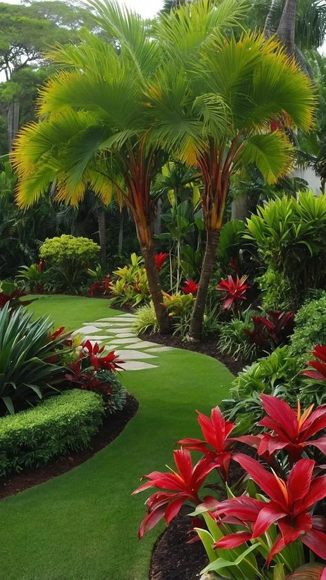 Tropical Landscaping Ideas, Tropical Backyard Landscaping, Balinese Garden, Tropical Garden Design, Tropical Backyard, Super Yacht, Landscaping Inspiration, Pools Backyard, Tropical Landscape