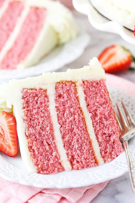 Strawberry Cake From Scratch, Strawberry Layer Cakes, Homemade Strawberry Cake, Strawberry Cream Cheese Frosting, Fresh Strawberry Cake, Cake With Strawberry, Strawberry Cake Mix, Cake Frosting Recipe, Strawberry Cake Recipes