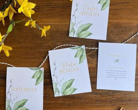 KJV Easter Advent Calendar - Easter Week Advent | Magnolia Leaves Easter Advent Calendar, Scriptures To Read, Easter Advent, Easter Calendar, Easter Countdown, Questions To Ponder, Walk With Jesus, Easter Week, Printable Valentines Cards