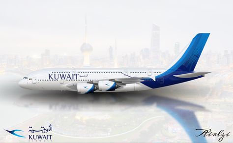 Kuwait airways concept plane Kuwait Airways, Sky Logo, Airbus A380, Wallpaper Abstract, A Concept, Android Wallpaper, Kuwait