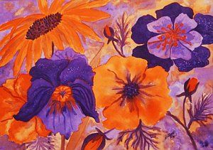 Purple And Orange Bathroom, Purple Orange Color Palette, Orange And Purple Aesthetic, Purple And Orange Aesthetic, Fantasy Autumn, Orange And Purple Flowers, Purple Painting, Orange Icons:), Orange Color Palettes