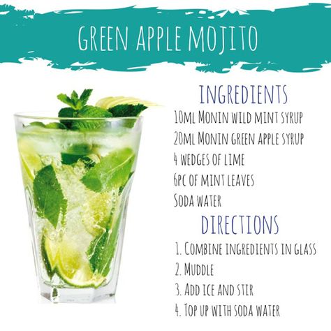 photo 1 Green Apple Mojito, Apple Mojito, Healthy Mocktail, Mocktails Recipes, Non Alcoholic Mojito, Best Non Alcoholic Drinks, Mojito Ingredients, Easy Mocktail Recipes, Mommy Juice