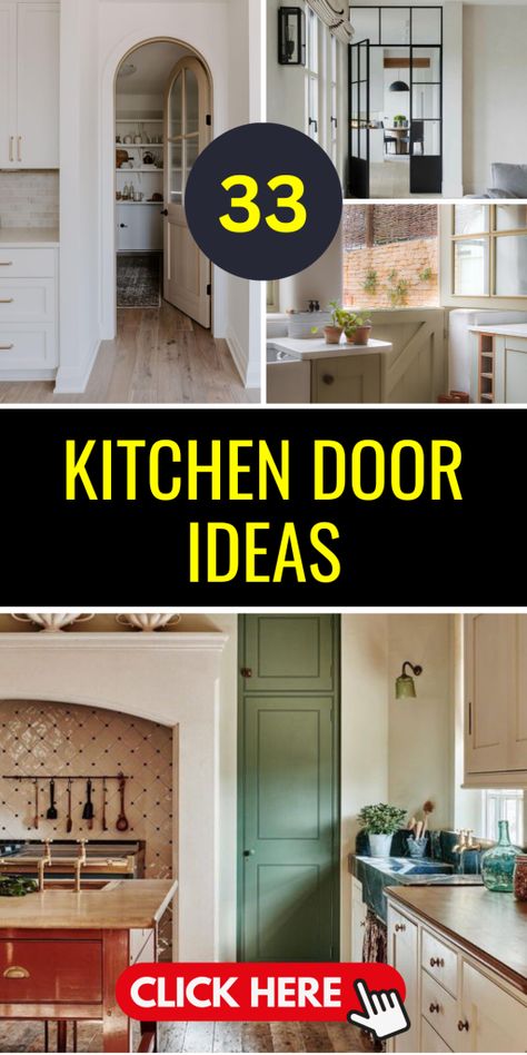 33 Kitchen Door Ideas to Transform Your Culinary Space Elegantly - placeideal.com Kitchen Door Ideas Entrance, Kitchen Door Ideas, Preschool Environments, Kitchen Door Designs, Crittal Doors, Kitchen Pantry Doors, Modern Wooden Doors, Fresh Kitchen, Pantry Doors