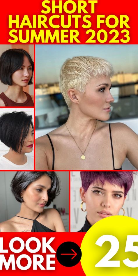 Short haircuts for women over 50 in summer 2023 are all about embracing your individuality and finding a style that makes you feel confident and beautiful. From chic pixies to sophisticated bobs, there are plenty of options to choose from. Consult with your hairstylist to find a short haircut that flatters your face shape and enhances your features. Vintage Pixie Cut, Cute Short Haircuts For Women, Feminine Short Hair, Short Summer Haircuts, Summer Hair Trends, Chic Short Haircuts, Really Short Hair, Summer Haircuts, Cute Short Haircuts