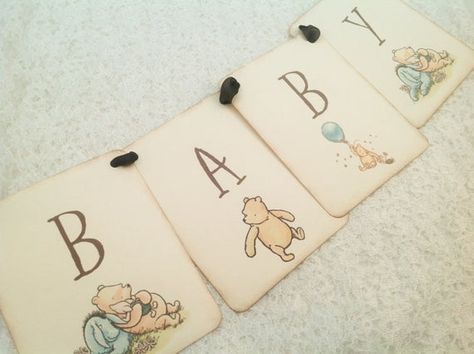 Winnie the Pooh Baby Shower Birthday Banner-Pooh Banner | Etsy Winnie The Pooh Games, Baby Boy Banner, Winnie The Pooh Themes, Winnie The Pooh Baby Shower, Disney Baby Shower, Winnie The Pooh Birthday, Baby Shower Vintage, Banner Garland, Pooh Baby