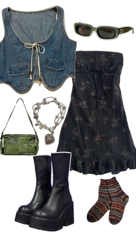 Indie Concert Outfit, Indie Outfit Inspo, Best Winter Outfits, Indie Outfits, Midi Skirts, Outfit Inspo Fall, 여자 패션, Lookbook Outfits, Grunge Outfits