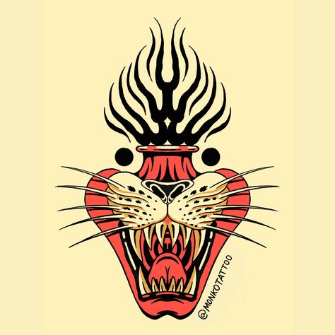 Illustration 
Tattoo
Flash Tattoo
Tattoo Ideas Flaming Tiger Tattoo, Heart Tattoo Flash, Tiger Tattoo, Tiger Head, School Tattoo, Tattoo Flash, Old School Tattoo, Creative Tattoos, Tattoo Inspo