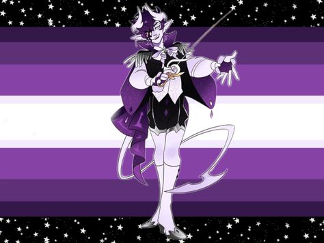 a flag with a black stripe, 4 stripes in progressively lighter shades of purple, a white stripe, 4 purple stripes, and a black stripe. the black stripes have white stars on them. noise from roleslaying with roman is in the middle. Roleslaying With Roman, Thomas Sanders, Sanders, Art