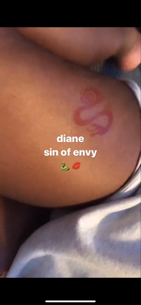 diane seven deadly sins thigh tattoo. #snaketattoo #tattoo 7 Deadly Sins Tattoo, Deadly Sins Tattoo, Diane Seven Deadly Sins, Sin Of Envy, Sins Tattoo, Seven Deadly Sins Tattoo, Sin Tattoo, 7 Deadly Sins, Snake Tattoo