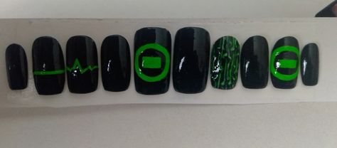 Type O Negative Nail Art, Korn Band Nails, Type O Negative Nails, Metalhead Nails, Album Cover Nails, Band Nails, Gothic Nails, Anime Nails, Type O Negative