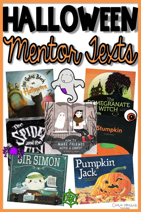 Mentor Texts For Theme, Halloween Mentor Texts, Halloween Homeschool, Halloween Read Alouds, Halloween Elementary, Halloween Picture Books, Fall Classroom Activities, 2nd Grade Books, Teaching Main Idea