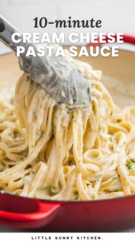 Cream Cheese And Pasta Sauce, Easy Cream Cheese Sauce For Pasta, Easy Pasta Cheese Sauce, Easy Cream Cheese Alfredo Sauce, Creamy Pasta Sauce With Cream Cheese, Quick Creamy Pasta Sauce, Pasta Sauce Recipes Creamy, Creamy Chicken Pasta With Cream Cheese, Lemon Cream Cheese Pasta Sauce