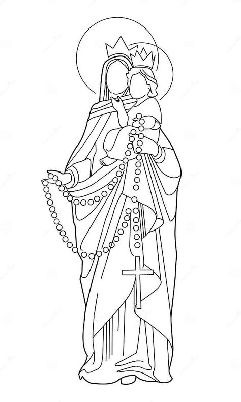 Our Lady of the Rosary Vector Illustration Stock Vector - Illustration of jesus, christian: 163694480 Our Lady Of The Rosary Coloring Page, Virgin Mary Illustration, Mary Illustration, Our Lady Of Rosary, Our Lady Of The Rosary, Lady Of The Rosary, Mama Mary, Holy Rosary, Chalk Drawings