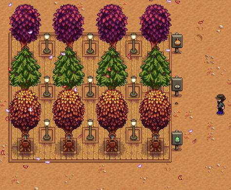 Stardew Valley Tree Farm, Stardew Valley Greenhouse, Stardew Farms, Stardew Valley Layout, Stardew Valley Tips, Stardew Valley Farms, Stardew Valley Fanart, Farm Layout, Gaming Tips