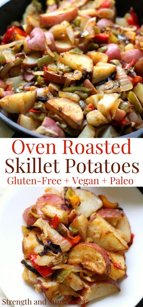 Crispy Red Potatoes, Potatoes Peppers And Onions, Healthy Breakfast Potatoes, Breakfast Potato, Skillet Breakfast, Potato Breakfast Recipes, Red Potato Recipes, Gluten Free Potatoes, Skillet Potatoes