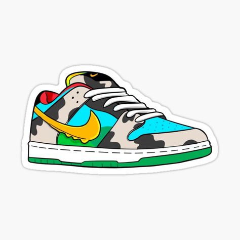 Sneaker Stickers | Redbubble Nike Drawing, Chunky Dunky, Sneakers Drawing, Preppy Stickers, Trendy Shirt Designs, Rug Inspiration, Sneaker Art, Cartoon Sketches, New Sticker