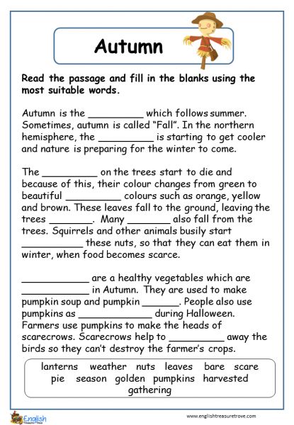 Pumpkins Reading Comprehension – English Treasure Trove Fall Reading Comprehension, Cloze Passages, Esl Reading Comprehension, Pumpkin Reading, Autumn Reading, 2nd Grade Reading Comprehension, Calendar Worksheets, Reading Comprehension For Kids, Fall Reading