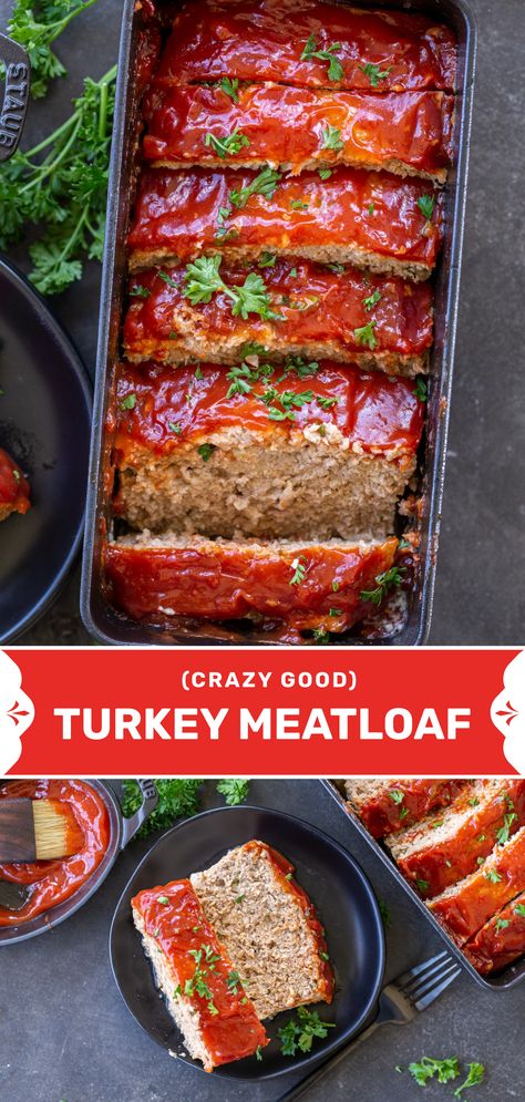 In this recipe for turkey meatloaf, you’ll learn how to make a lighter loaf that’s low in calories and high in protein, without skimping out on any of that signature flavor you get in ground beef varieties. Low Calorie Meatloaf, Ground Turkey Meatloaf Recipes, Moist Turkey Meatloaf, Turkey Loaf, Ground Turkey Meatloaf, Turkey Meatloaf Recipe, Healthy Meatloaf, Ground Turkey Recipes Healthy, Turkey Meatloaf Recipes